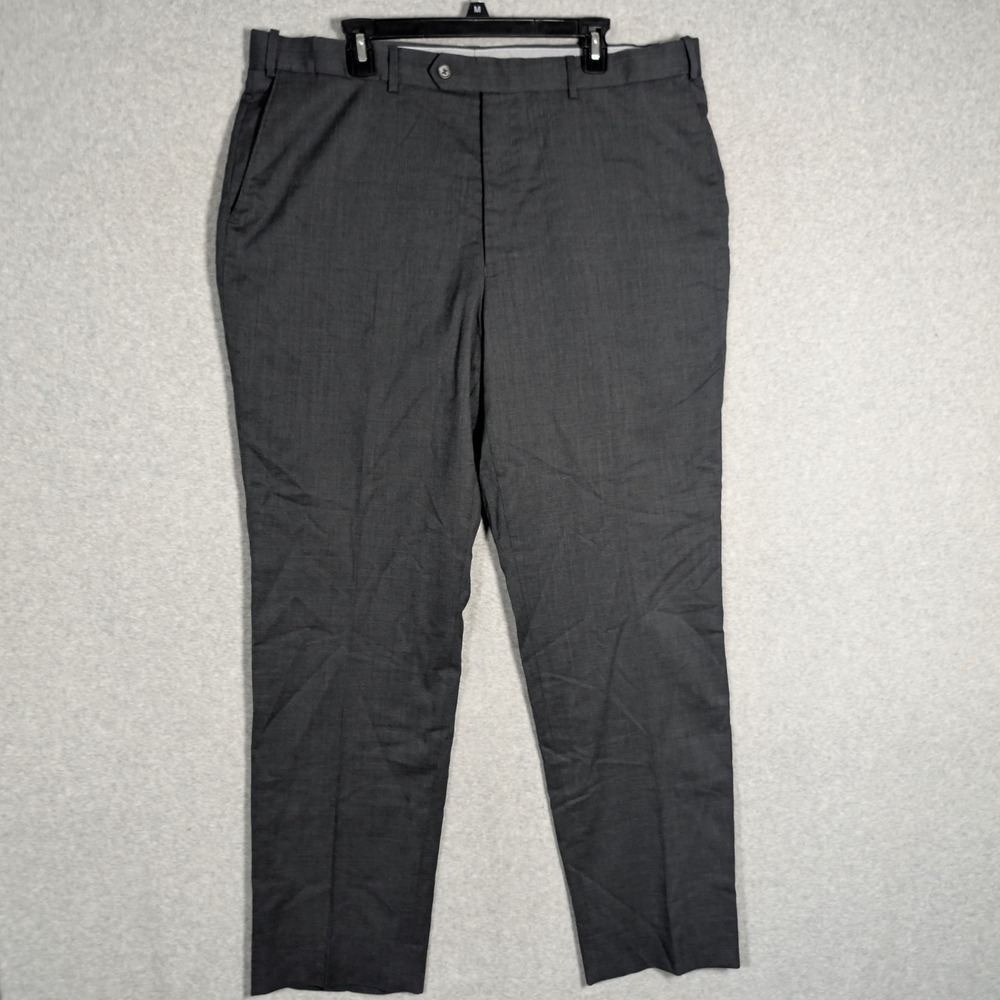 Hart Schaffner Marx Dress‎ Pants Mens 40R Gray Wool Trousers *39x31.5 Corporate